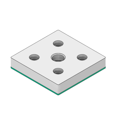 MODULAR SOLUTIONS PNEUMATIC PLATE 90MM X 90MM WITH GASKET 3/8" G THREADED CENTER THRU HOLE